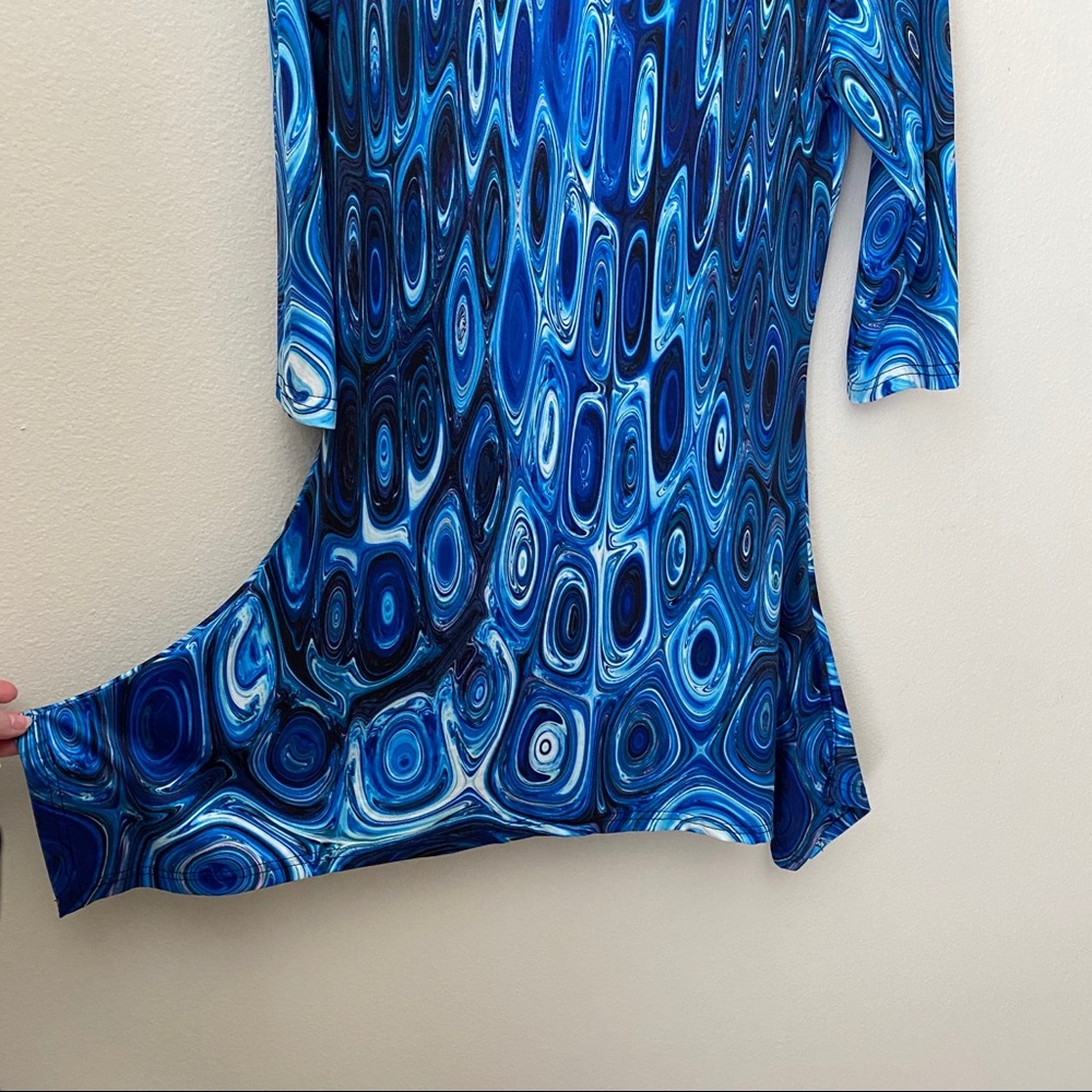 Blue Patterned Women's Dress - Picture 5 of 8